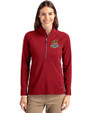 Toledo Mud Hens Cutter & Buck Adapt Eco Knit Stretch Recycled Womens Half Zip Pullover Cardinal Red Front