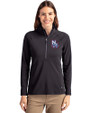 New Hampshire Fisher Cats Cutter & Buck Adapt Eco Knit Stretch Recycled Womens Half Zip Pullover Black Front
