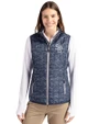Scranton/Wilkes-Barre RailRiders Cutter & Buck Rainier PrimaLoft® Womens Eco Insulated Full Zip Printed Puffer Vest Dark Navy Front