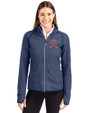 Tacoma Rainiers Cutter & Buck Mainsail Sweater-Knit Womens Full Zip Jacket Liberty Navy Heather Front