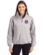 South Bend Cubs Cutter & Buck Charter Eco Recycled Womens Full-Zip Jacket Polished Medium Gray Front
