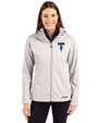 Tulsa Drillers Cutter & Buck Evoke Softshell Recycled Full Zip Womens Jacket CONCRETE Front
