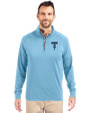Tulsa Drillers Cutter & Buck Adapt Eco Knit Stretch Recycled Mens Quarter Zip Pullover Atlas Light Blue Front