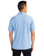 Tulsa Drillers Cutter & Buck Virtue Eco Pique Tile Print Recycled Mens Polo Atlas Light Blue Back