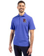 Round Rock Express Cutter & Buck Virtue Recycled Tile Print Featherlight Pique Mens  Polo Chelan Blue Front