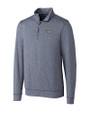 Denver Broncos Cutter & Buck Shoreline Heathered Quarter Zip Mens Big and Tall Pullover Liberty Navy Heather Mannequin