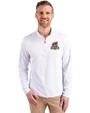 Toledo Mud Hens Cutter & Buck Virtue Eco Pique Recycled Quarter Zip Mens Pullover White Front