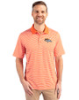 Denver Broncos Cutter & Buck Forge Tonal Stripe Stretch Mens Big and Tall Polo College Orange Front