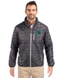 Charlotte Knights Cutter & Buck Rainier PrimaLoft® Mens Eco Insulated Full Zip Printed Puffer Jacket Black Front