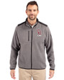Oklahoma Sooners Alumni (Patterns BL&EG) Cutter & Buck Cascade Eco Fleece Mens Full Zip Jacket Elemental Grey/Black Front