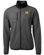 Michigan Wolverines Alumni Cutter & Buck Cascade Eco Fleece Mens Full Zip Jacket Elemental Grey/Black Mannequin