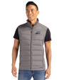 West Michigan Whitecaps Cutter & Buck Evoke Hybrid Softshell Recycled Mens Full Zip Vest Elemental Grey Front