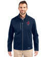 Memphis Redbirds Cutter & Buck Evoke Softshell Recycled Full Zip Mens Jacket Navy Blue Front