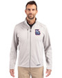 New Hampshire Fisher Cats Cutter & Buck Evoke Softshell Recycled Full Zip Mens Jacket CONCRETE Front