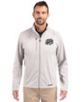 Omaha Storm Chasers Cutter & Buck Evoke Softshell Recycled Full Zip Mens Jacket CONCRETE Front