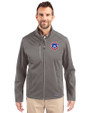South Bend Cubs Cutter & Buck Evoke Softshell Recycled Full Zip Mens Jacket Elemental Grey Front