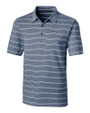 Denver Broncos Cutter & Buck Forge Epic Confidence Recycled Heathered Stripe Stretch Mens Polo Indigo Mannequin