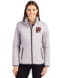 Portland Sea Dogs Cutter & Buck Rainier PrimaLoft®  Womens Eco Insulated Full Zip Puffer Jacket Polished Medium Gray Front