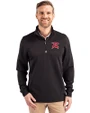 Richmond Flying Squirrels Cutter & Buck Traverse Stretch Eco Quarter Zip Mens Big and Tall Pullover Black Front