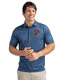Portland Sea Dogs Cutter & Buck Pike Double Dot Print Stretch Mens Big and Tall Polo Liberty Navy Front