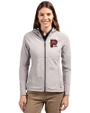Portland Sea Dogs Cutter & Buck Adapt Eco Knit Hybrid Recycled Womens Full Zip Jacket Polished Medium Gray Front