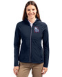 New Hampshire Fisher Cats Cutter & Buck Adapt Eco Knit Hybrid Recycled Womens Full Zip Jacket Navy Blue Front