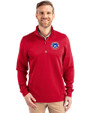 South Bend Cubs Cutter & Buck Traverse Stretch Eco Quarter Zip Mens Pullover Red Front