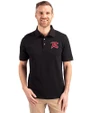 Richmond Flying Squirrels Cutter & Buck Advantage Eco Tri-Blend Pique Mens Big and Tall Polo Black Front