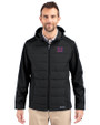 New York Giants Cutter & Buck Evoke Recycled Honeycomb Fleece Mens Hybrid Full Zip Jacket Black Front