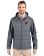 Arizona Cardinals Cutter & Buck Evoke Hybrid Softshell Recycled Full Zip Mens Hooded Jacket Elemental Grey Front