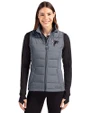 Atlanta Falcons Cutter & Buck Evoke Hybrid Softshell Recycled Womens Full Zip Vest Elemental Grey Front