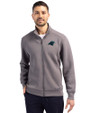 Carolina Panthers Cutter & Buck Roam Epic Versatility Recycled Full Zip Mens Jacket Elemental Grey Front