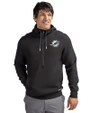 Miami Dolphins Cutter & Buck Roam Epic Versatility Half Zip Recycled Mens Hooded Pullover Black Front
