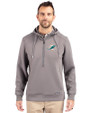 Miami Dolphins Cutter & Buck Roam Epic Versatility Half Zip Recycled Mens Hooded Pullover Elemental Grey Front