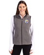 Pittsburgh Steelers Cutter & Buck Cascade Eco Fleece Womens Vest Elemental Grey/Black Front
