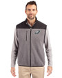Philadelphia Eagles Cutter & Buck Cascade Eco Fleece Mens Vest Elemental Grey/Black Front