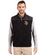 Minnesota Vikings Cutter & Buck Cascade Eco Fleece Mens Vest Elemental Grey/Black Front