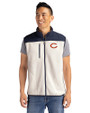 Chicago Bears Cutter & Buck Cascade Eco Fleece Mens Vest Shell/Navy Blue Front