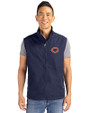 Chicago Bears Cutter & Buck Charter Eco Full-Zip Mens Big & Tall Vest Navy Blue Front