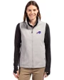 Buffalo Bills Cutter & Buck Charter Eco Recycled Full-Zip Womens Vest Polished Medium Gray Front