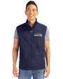 Seattle Seahawks Cutter & Buck Charter Eco Recycled Mens Full-Zip Vest Navy Blue Front