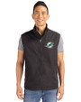 Miami Dolphins Cutter & Buck Charter Eco Recycled Mens Full-Zip Vest Black Front