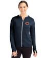 Chicago Bears Cutter & Buck Daybreak Eco Recycled Womens Full Zip Hoodie Navy Blue Front
