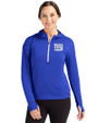 New York Giants Cutter & Buck Daybreak Eco Recycled Womens Half Zip Hoodie Tour Blue Front
