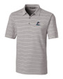 Miami Marlins Cutter & Buck Forge Epic Confidence Recycled Heathered Stripe Stretch Mens Polo Polished Medium Gray Mannequin