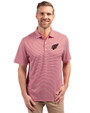 Arizona Cardinals Cutter & Buck Forge Eco Double Stripe Stretch Recycled Mens Polo Cardinal Red/White Front