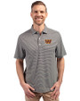 Washington Commanders Cutter & Buck Forge Eco Double Stripe Stretch Recycled Mens Polo Black/White Front