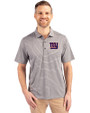 New York Giants Cutter & Buck Forge Eco Heather Stripe Stretch Recycled Mens Big & Tall Polo Elemental Grey Heather Front