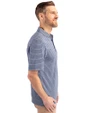 Chicago Bears Cutter & Buck Forge Eco Heather Stripe Stretch Recycled Mens Big & Tall Polo Navy Blue Heather Side