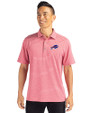 Buffalo Bills Cutter & Buck Forge Eco Heather Stripe Stretch Recycled Mens Big & Tall Polo Cardinal Red Heather Front